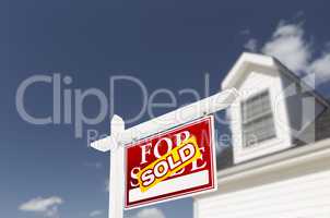 Sold Home For Sale Sign in Front of New House