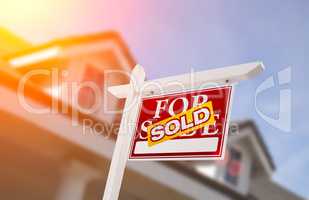 Sold Home For Sale Sign in Front of New House