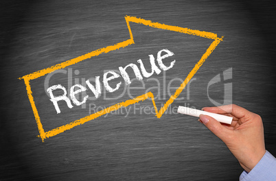 Revenue - arrow with text