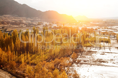 Indus River in sunrise