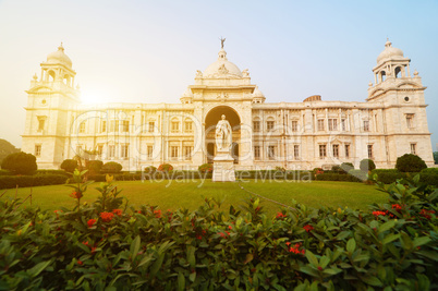 Landmark building Victoria Memorial in India