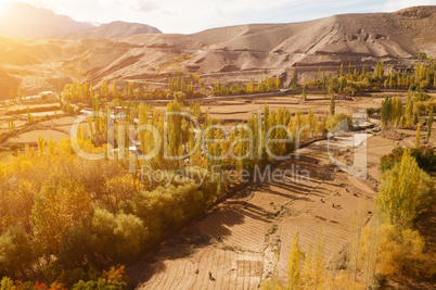 Leh village landscape in northen India