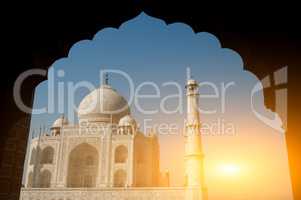 Taj Mahal archway view