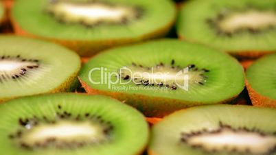 Close view of kiwi fruit slices