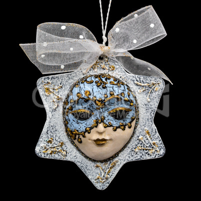 Beautiful mask of hand-worked for festive decoration, isolated