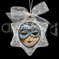 Beautiful mask of hand-worked for festive decoration, isolated