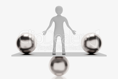 Figure stands with balls to balance on the board