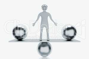 Figure stands with balls to balance on the board