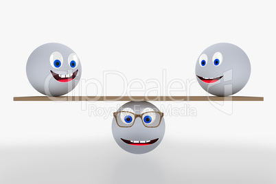 Balls with face balancing on the board