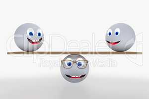 Balls with face balancing on the board