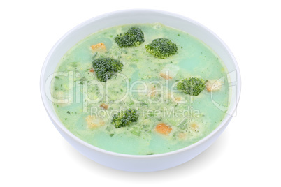 Brokkolisuppe Brokkoli Suppe in Suppenschüssel Freisteller