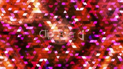 Broadcast Twinkling Polygon Hi-Tech Triangles, Red Magenta Orange, Abstract, Loopable, HD