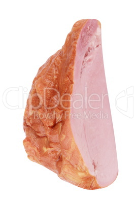 Piece of Boiled and Smoked Meat Isolated