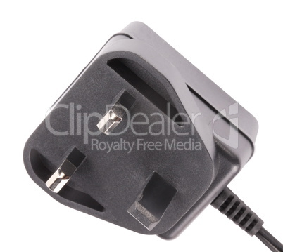 UK Outlet Plug with Cord Isolated