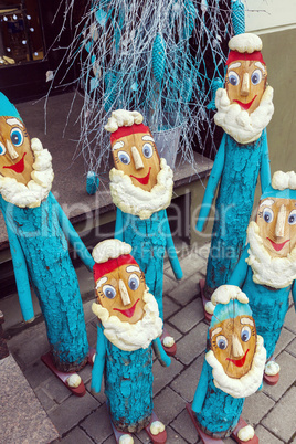 Group of handmade dwarfs as christmas decoration