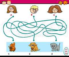 maze paths task for kids