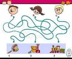 maze paths task for children
