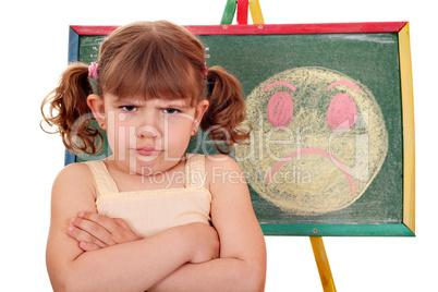 angry little girl and angry smiley