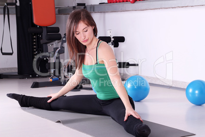 fitness exercise girl stretching