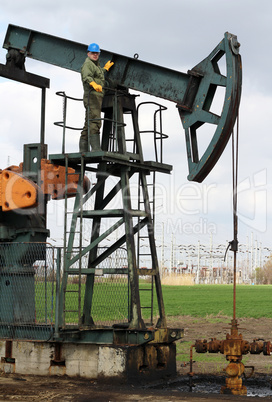 oil worker at an oil field