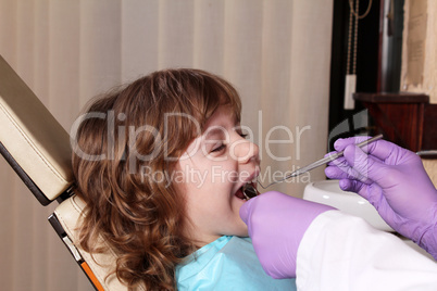 little girl patient dental exam