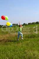 little girl running