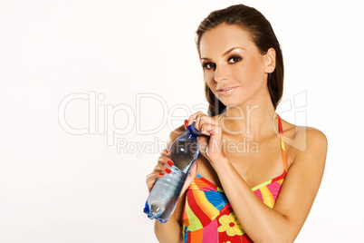 girl with mineral water