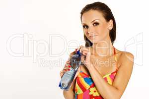 girl with mineral water