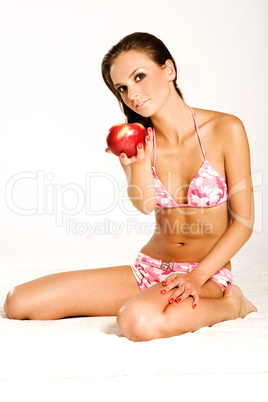 girl with apple