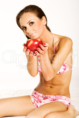 girl with apple