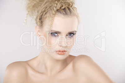 Young pretty woman with beautiful blond hairs