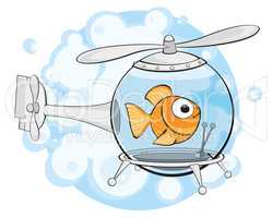 gold fish in helicopter
