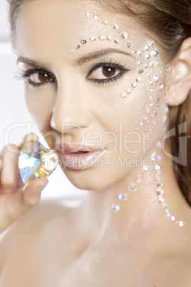 picture of lovely woman with diamond heart