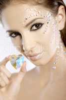 picture of lovely woman with diamond heart