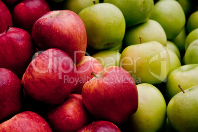 Fresh Organic Red and Green Apples