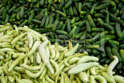 Fresh Organic Cucumber/ Gherkins At A Street Market In Istanbul,