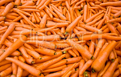 Heap Of Ripe Carrots At A Street Market In Istanbul, Turkey.