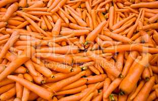 Heap Of Ripe Carrots At A Street Market In Istanbul, Turkey.