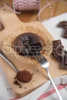 Schokoladenkuchen mit flüssigem Kern