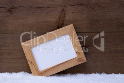 Christmas Card With Picture Frame And Copy Space, Snow