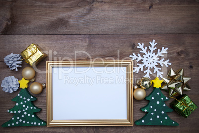 Frame With Christmas Decoration And Copy Space