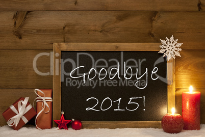 Festive Christmas Card, Blackboard, Snow, Candles, Goodbye 2015