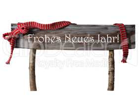 Isolated Christmas Frohes Neues Jahr Mean New Year, Red Ribbon
