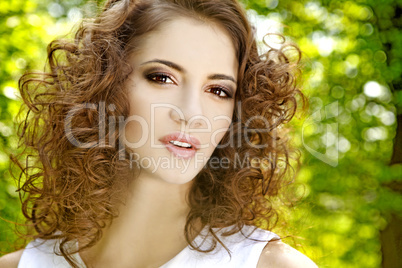 brunette in the garden