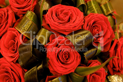 Big fresh bunch of red roses