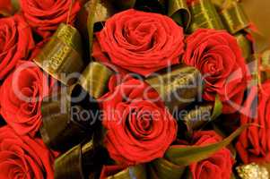 Big fresh bunch of red roses