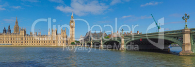 Westminster Bridge and Houses of Parliament in London