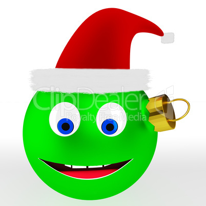 Christmas ball with Santa Claus hat