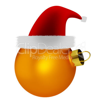 Christmas ball with Santa Claus hat