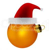 Christmas ball with Santa Claus hat